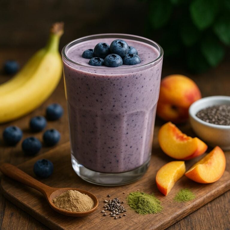 Eat More Plants - Blueberry Peach Power Smoothie