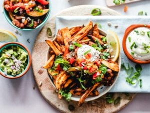 Eat More Plants - sweet potato chips in bowl