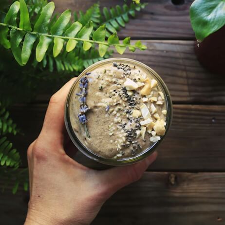 Smoothie Topped with Nuts and Seeds