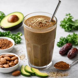 Kale & Cacao Smoothie by Phe Ledwell, plant-based Nutritional Therapist