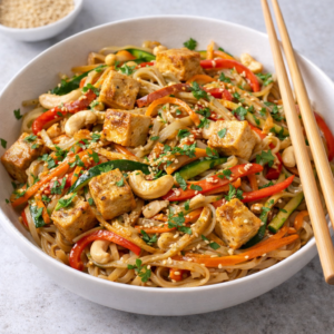 Vegan Pad Thai by Phe Ledwell, plant-based Nutritional Therapist