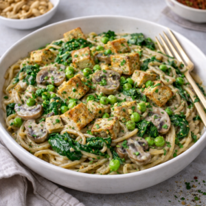 Vegan Carbonara by Phe Ledwell, plant-based Nutritional Therapist